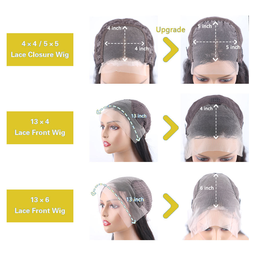 MEBARY HD Transparent Wigs 100% Human Hair Water Wave 180% Density