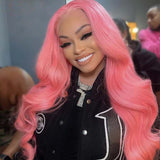 Pink Body Wave HD Lace Front Human Hair Wigs