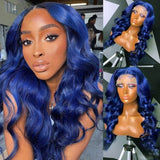 Wet & Wavy Blue Lace Front Human Hair Wigs