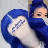 Wet & Wavy Blue Lace Front Human Hair Wigs