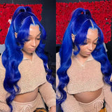 Wet & Wavy Blue Lace Front Human Hair Wigs