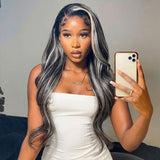 Mixed Gray Human Hair Wigs