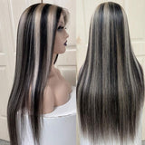 Mixed Gray Human Hair Wigs