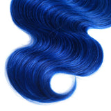 Ombre Blue Human Hair Weave Bundles with Dark Roots 1pc Only