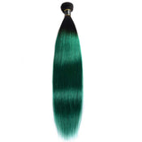 Ombre Green Human Hair Weave Bundles with Dark Roots 1pc Only