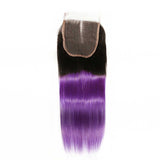 Ombre Human Hair 4x4 Lace Closure with Dark Roots