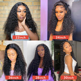 Water Wave Lace Front Wig Human Hair Pre-plucked Brazilian Closure Wig 180% Density