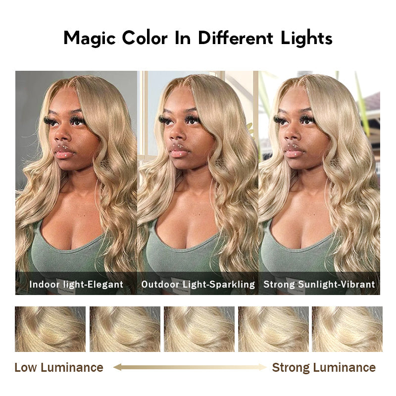 Ash Blonde Wigs 13x4 HD Lace Front Human Hair Wigs