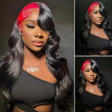 Pink Root Highlights Black Body Wave Human Hair Lace Wigs