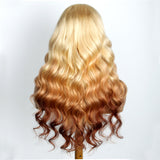 Reverse Blonde Brown Ombre Wig Body Wave HD Lace Frontal Human Hair Wigs