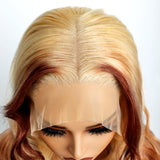 Reverse Blonde Brown Ombre Wig Body Wave HD Lace Frontal Human Hair Wigs