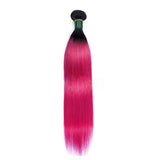 Colored Human Hair Weave Bundles with Dark Roots 100g