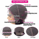 Black Highlights Wig with Gray Streak at Front 13x4 HD Lace Front Human Hair Wigs
