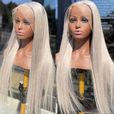 Ash Blonde Wig Bone Straight Transparent HD Lace Wigs 100% Human Hair