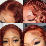 Reddish Brown Deep Curly 360 Lace Frontal Wig 100% Human Hair