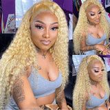13x6 HD Lace Fronatl Wig 613 Light Blonde Hair Deep Wave Human Hair Wigs
