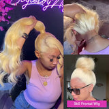 613 Blonde Wig 360 HD Lace Frontal Human Hair Wigs Body Wave
