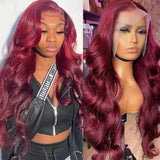 Burgundy Wine Red Lace Front Wig Body Wave Human Hair