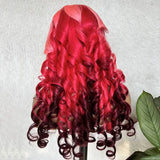 Ombre Pink Wig Body Wave HD Lace Frontal Wavy Human Hair Wigs