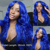 Wet & Wavy Blue Lace Front Human Hair Wigs