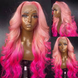 Ombre Colored Wig Body Wave HD Lace Frontal Human Hair Wigs