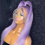 Lavender Purple Wig Body Wave HD Lace Front Wigs 100% Human Hair