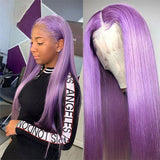 Lavender Purple Wig Body Wave HD Lace Front Wigs 100% Human Hair