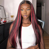 Red Highlight Wig Body Wave Lace Frontal Human Hair Wigs