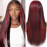 Red Highlight Wig Body Wave Lace Frontal Human Hair Wigs